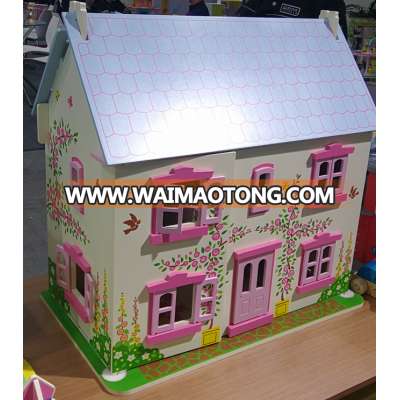 HET SELLING 2-storey wooden doll house with furnitures toy