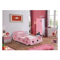 Eco-Green and Cheap Bedroom Furniture Shaped Cartoon Kids Race Car Bed for Kindergarten Children Bed