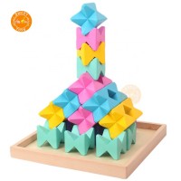 Professional Supplier Wooden Building Stacking Game Stacking Blocks, Wooden Rainbow Stacking Blocks