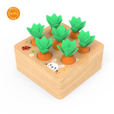 Professional Supplier Pulling Radish Toys, Wooden Radish Blocks Children Pulling Radish Game Toy