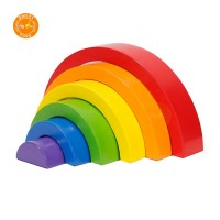 Professional Supplier Wooden Building Stacking Game Stacking Blocks, Wooden Rainbow Stacking Blocks