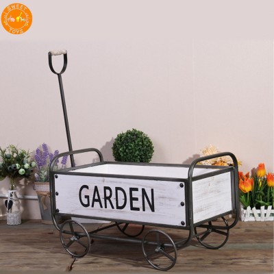 Garden Wagon Outdoor Children Trolley Cart Kids Trailer Pull Along Transport and Wooden wagon KidsToys Car Kids Garden Cart