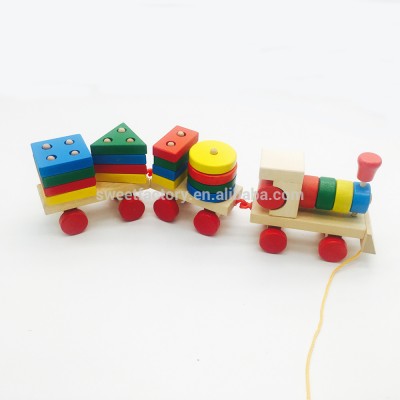 Shape train wooden games assembly car toy for kids