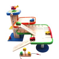 2018 wholesale kids wooden parking garage toy new design children car parking garage toy