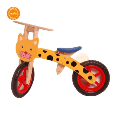 No Pedal Balance Bike Cycling Walking Bicycle with Bell and Hand Brake for Ages 2 to 5 Years Old Kids Wooden Balance Bike