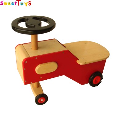 wooden kids toy swing car with the steering wheel