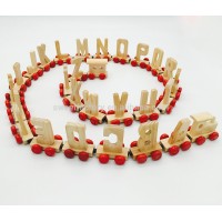 Alphabet train wooden train educational magnet train toy