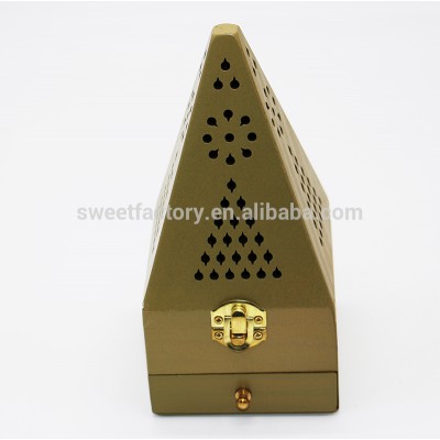 Wood pyramid incense burner different color holder