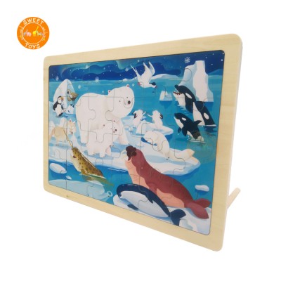 new style kids early teaching colorful educational wooden jigsaw puzzle