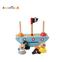 Cute cartoon Pirate Balance Wooden adjustable balance blocks toy for kids/a good gift for children/educational toys for kids