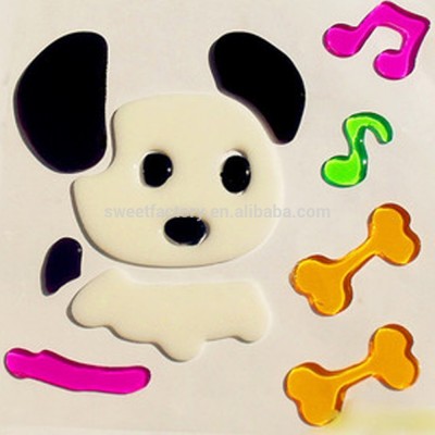 Lovely puppy jelly sticker,DIY window jelly sticker toy