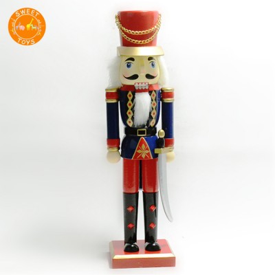 Sword Nutcracker Wooden Soldier Toys Ornaments Holiday Decoration Gifts