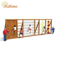 Playground equipment kids outdoor wooden rock climbing wall